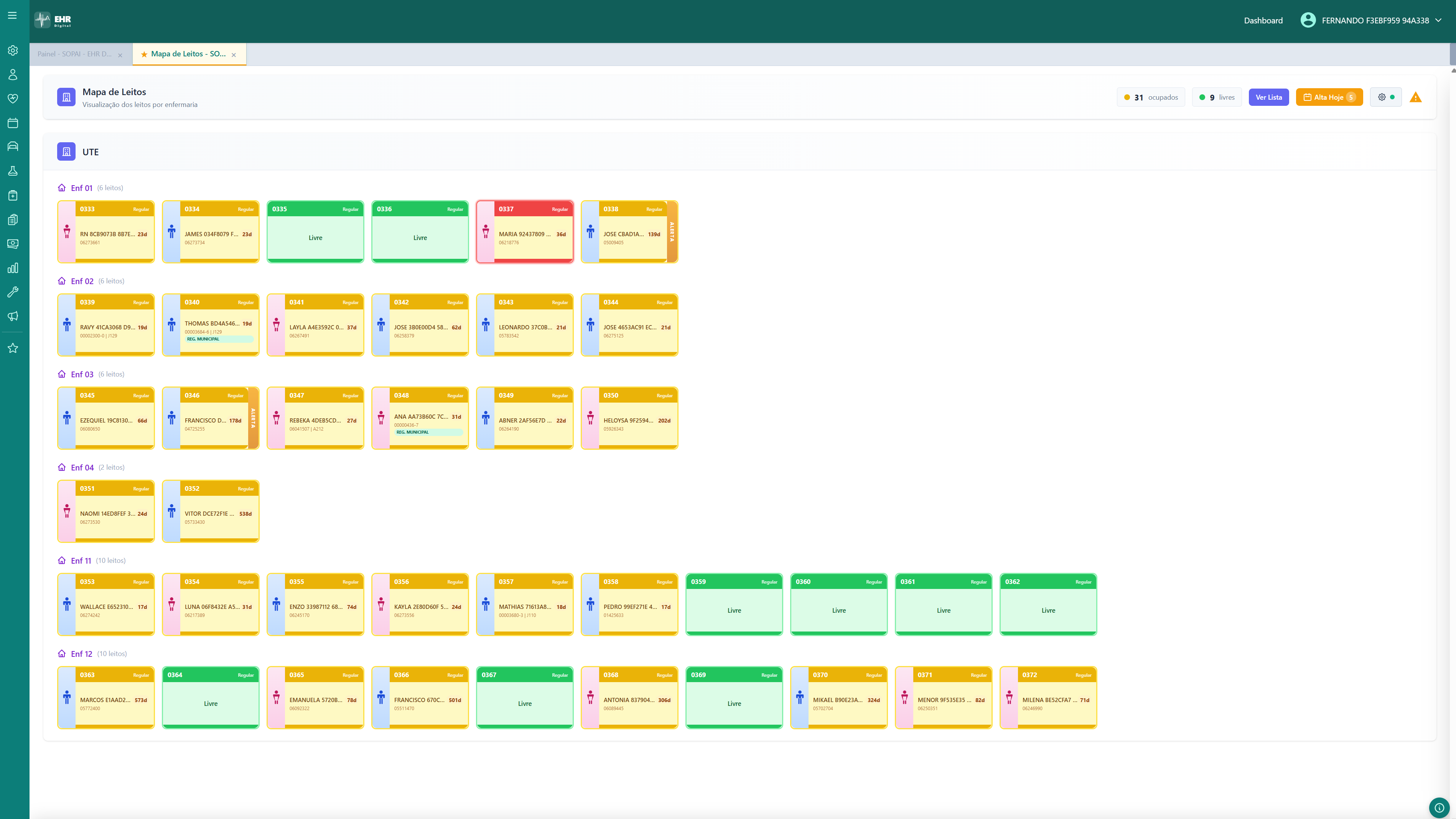 Mapa de Leitos — EHR Digital